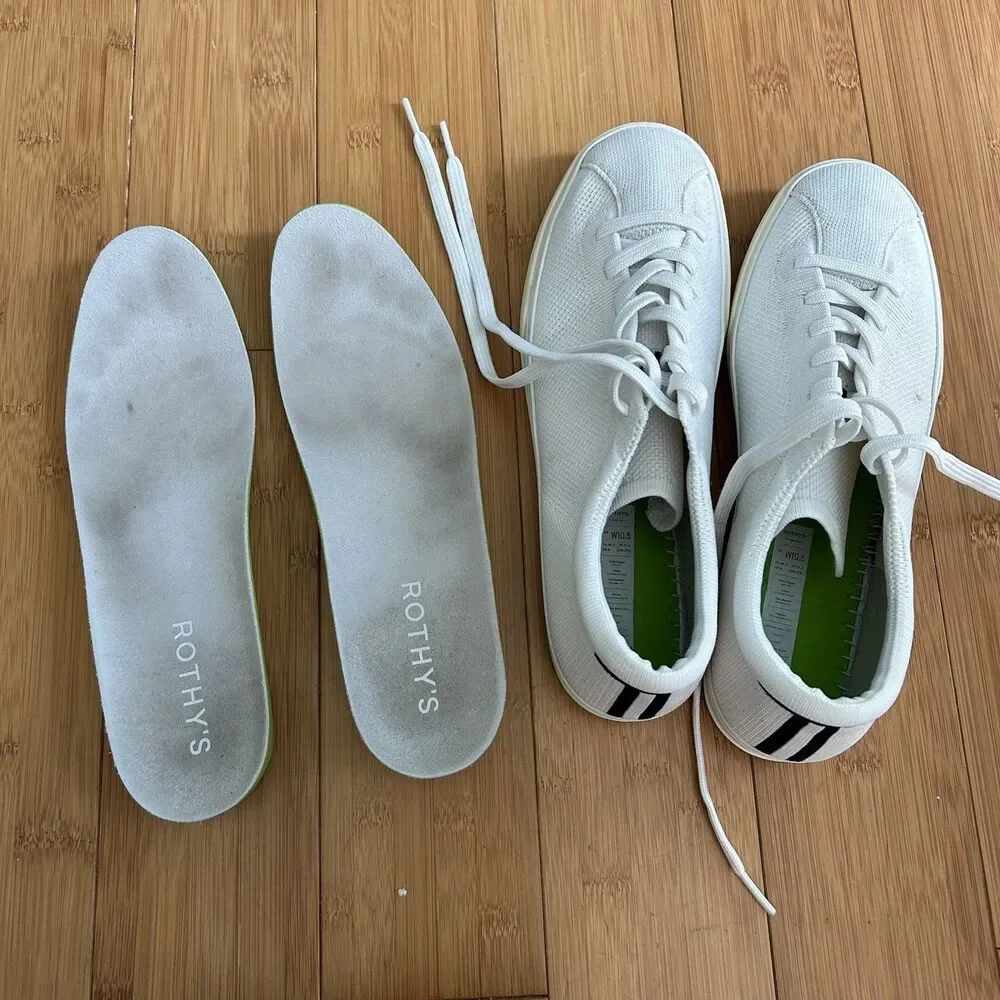 Rothy's The Lace Up Bright White Casual‎ Sneaker Womens 10.5 - Picture 12 of 15